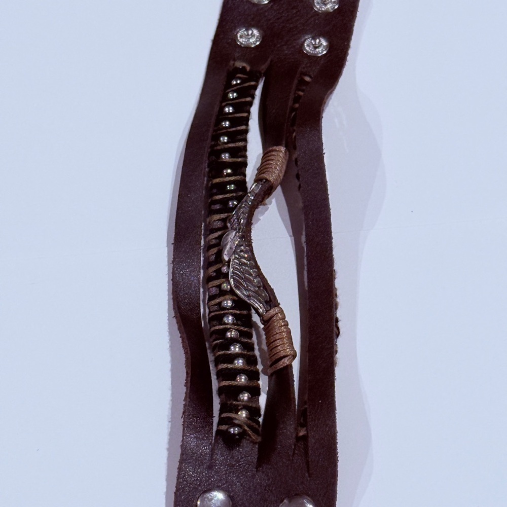 Brown Leather Bracelet with Silver Accents - Picture 3 of 3
